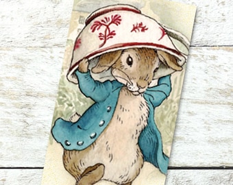 Peter Rabbit Bookmark with Quote, Beatrix Potter Favor