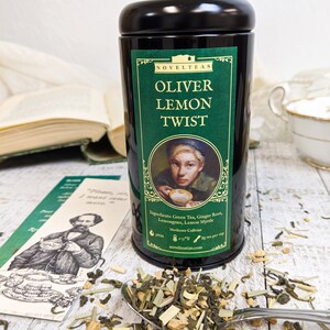 Oliver Twist Loose Tea Tin, Charles Dickens Literary Gift, Victorian Green Tea, Bookish Stocking Stuffer, Librarian Present image 6