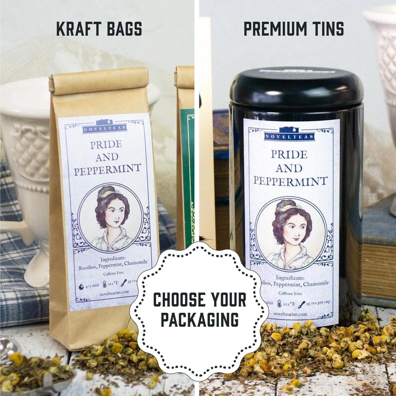 Bookish Tea Sampler Gift Set with Bookmarks Loose Tea Premium Tins