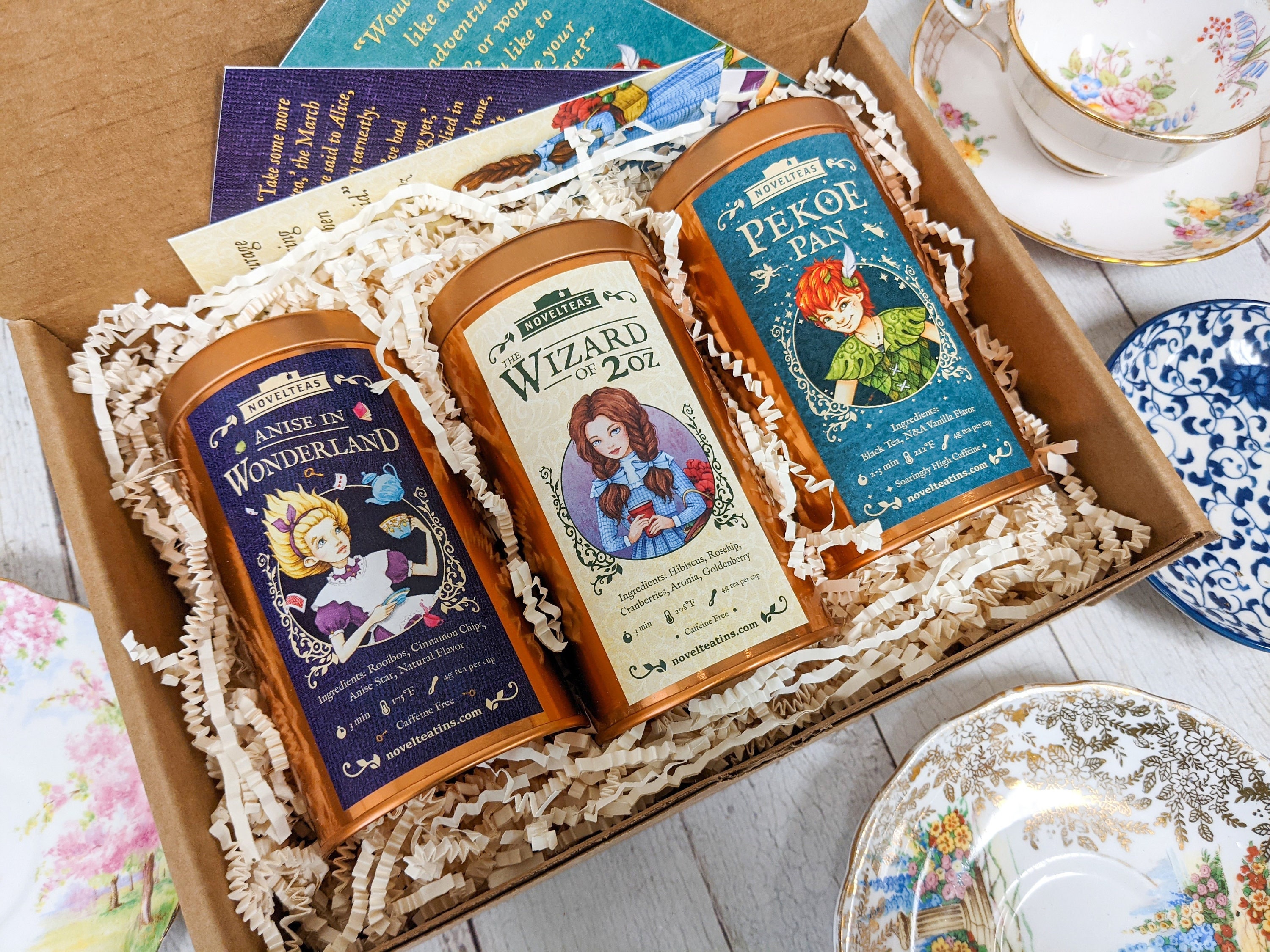 Enchanted Tea Bundle, Literary Variety Gift Set, Alice in Wonderland, Peter Pan, Dorothy Gale