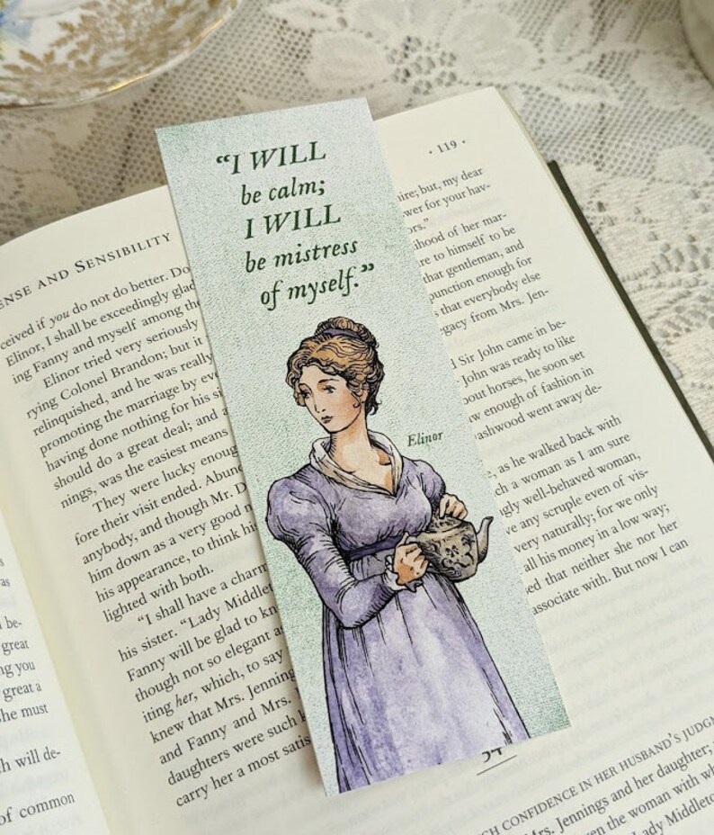 Sense and Sensibility Tea with Bookmark, Jane Austen Gift, Sencha for Reading, English Literature Teacher Present image 7