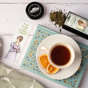 Sense and Sensibility Tea with Bookmark, Jane Austen Gift, Sencha for Reading, English Literature Teacher Present image 6