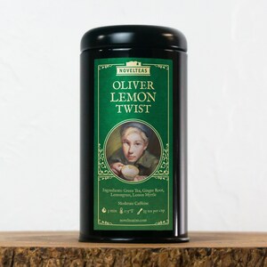 Oliver Twist Loose Tea Tin, Charles Dickens Literary Gift, Victorian Green Tea, Bookish Stocking Stuffer, Librarian Present image 3