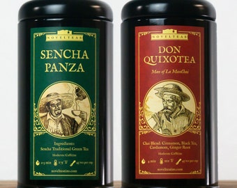Spanish Literature Tea Gift Set, Inspired by Cervantes Classic Don Quixote, Organic Chai and Green Tea, Bookish Gift for Writer