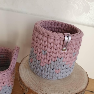 Crochet basket storage pen holder utensil basket crocheted crochet basket textile yarn pen holder brush holder