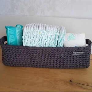 Crochet bathroom organizer with dividers image 9