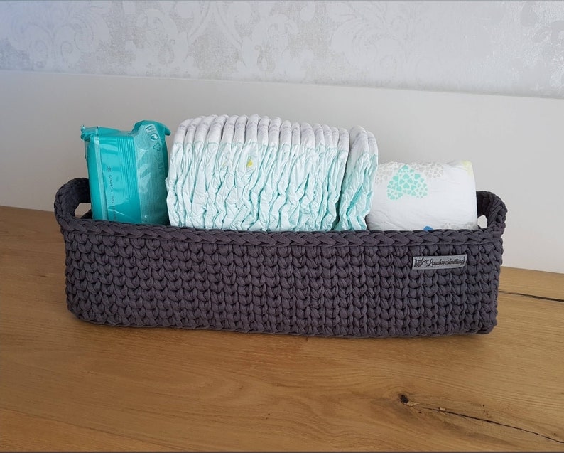 Crochet bathroom organizer with dividers image 9