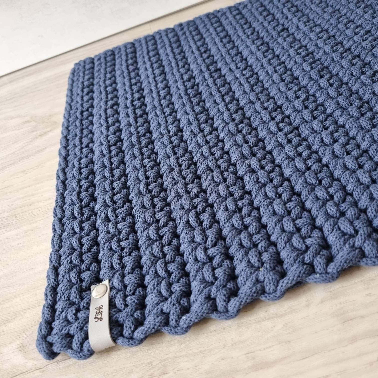 洗えるリサイクルコットン100%のかぎ針編みの手作り玄関マット - Etsy 日本