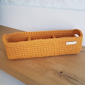 Crochet bathroom organizer with dividers image 6