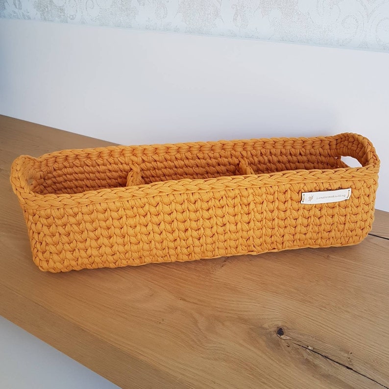 Crochet bathroom organizer with dividers image 6