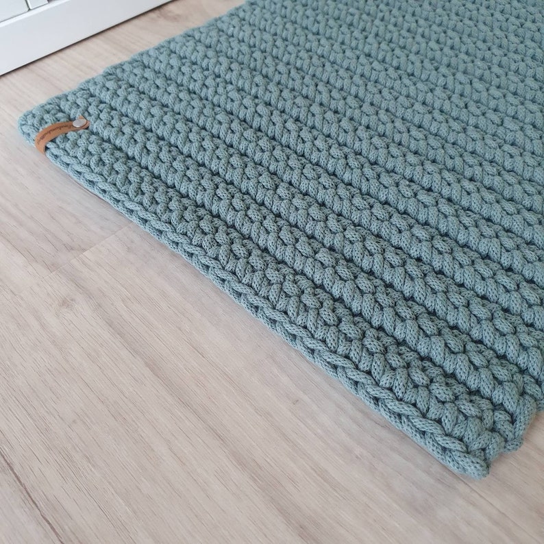 Crocheted rug made from 100% recycled cotton image 6