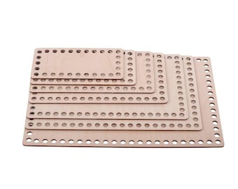 Base para cesta, base de ganchillo, base de madera para cesta de ganchillo, madera de abedul, rectangular, mediana