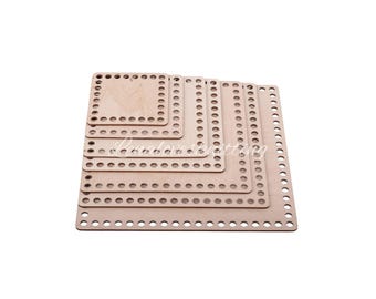 Base de cesta, base de ganchillo, base de madera para cesta de ganchillo, madera de abedul, cuadrada