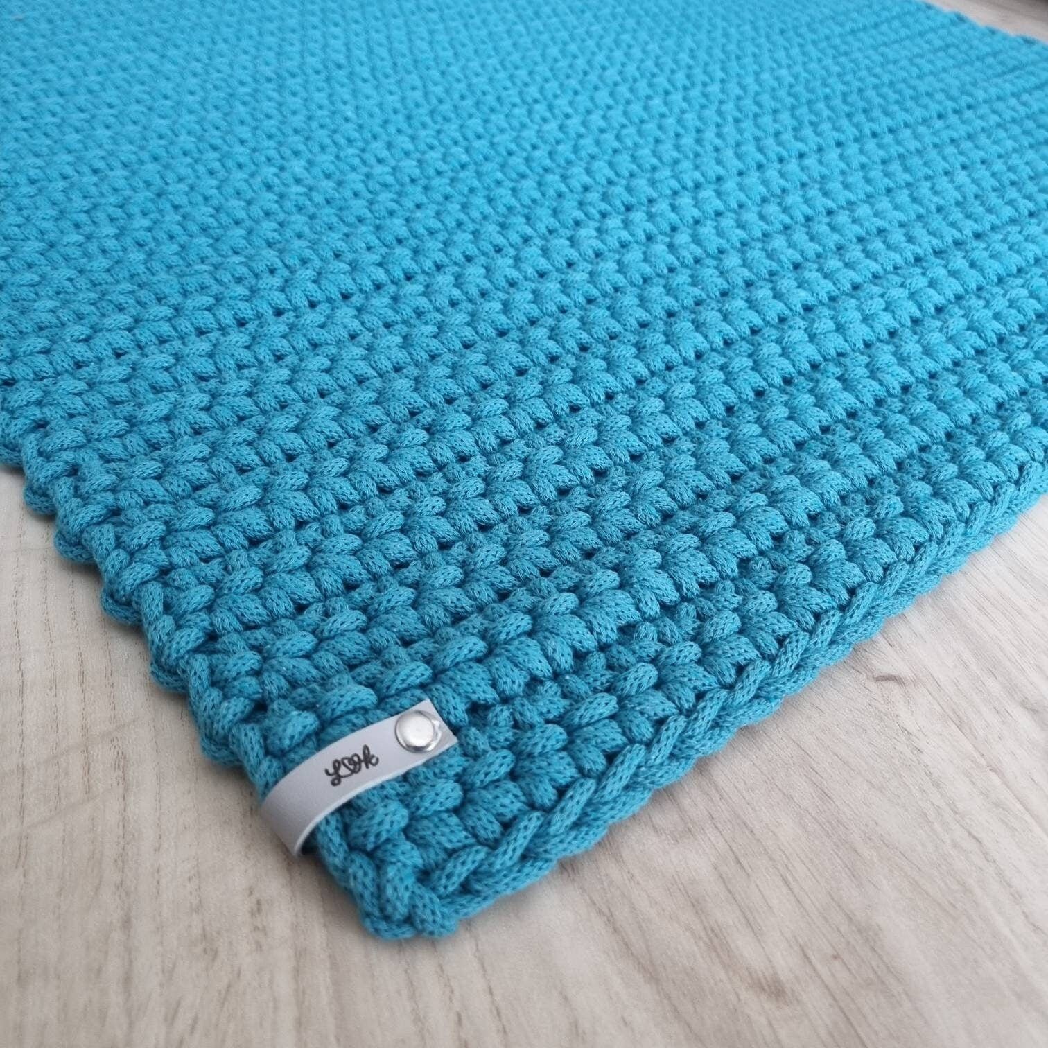 洗えるリサイクルコットン100%のかぎ針編みの手作り玄関マット - Etsy 日本