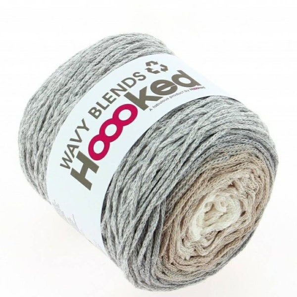 Hoooked Wavy Blends Gradient Yarn Bobbel Recycled Cotton Cotton Crochet Yarn Knitting Yarn Gradient Yarn cake Multicolor