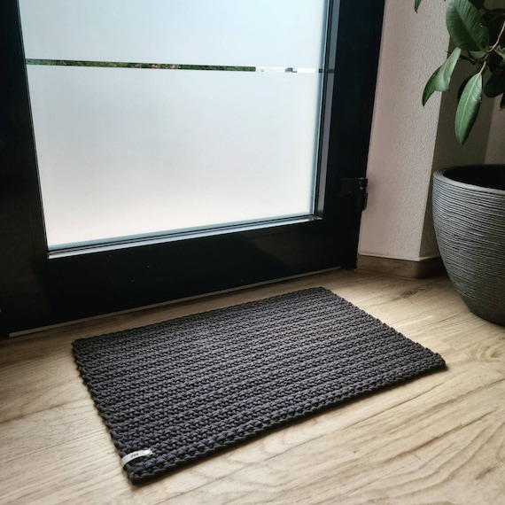 洗えるリサイクルコットン100%のかぎ針編みの手作り玄関マット - Etsy 日本
