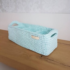 Crochet bathroom organizer with dividers image 7