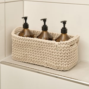 Crochet bathroom organizer with dividers image 1