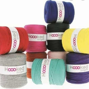 Textile yarn T-shirt yarn Zpagetti 120 m Hoooked Recycled cotton yarn Jumbo crochet yarn Macrame many colors AVAILABLE NOW!