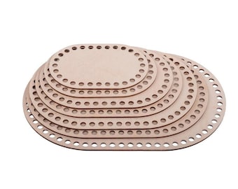 Base de cesta, base de ganchillo, base de madera para cesta de ganchillo, madera de abedul, rectangular, redondeada, ancha