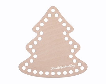 Base de cesta base de ganchillo base de madera para cesta de ganchillo árbol de Navidad de madera de abedul