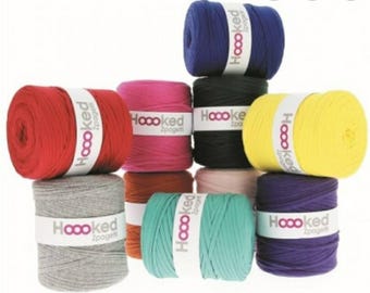 Textile yarn T-shirt yarn Zpagetti 120 m Hoooked Recycled Cotton Yarn Jumbo Crochet Yarn