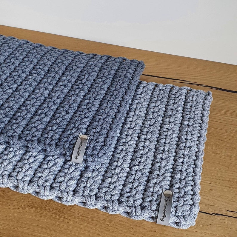 Crocheted rug made from 100% recycled cotton image 3