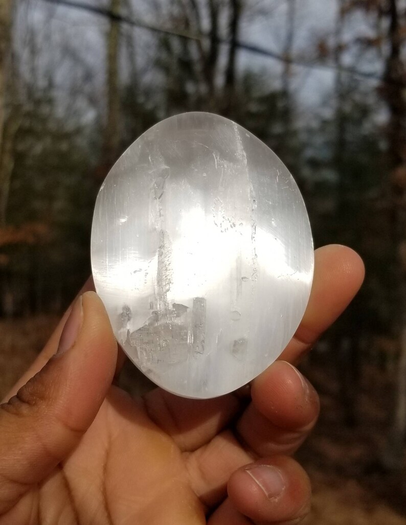 Tree of Life Selenite Palmstone