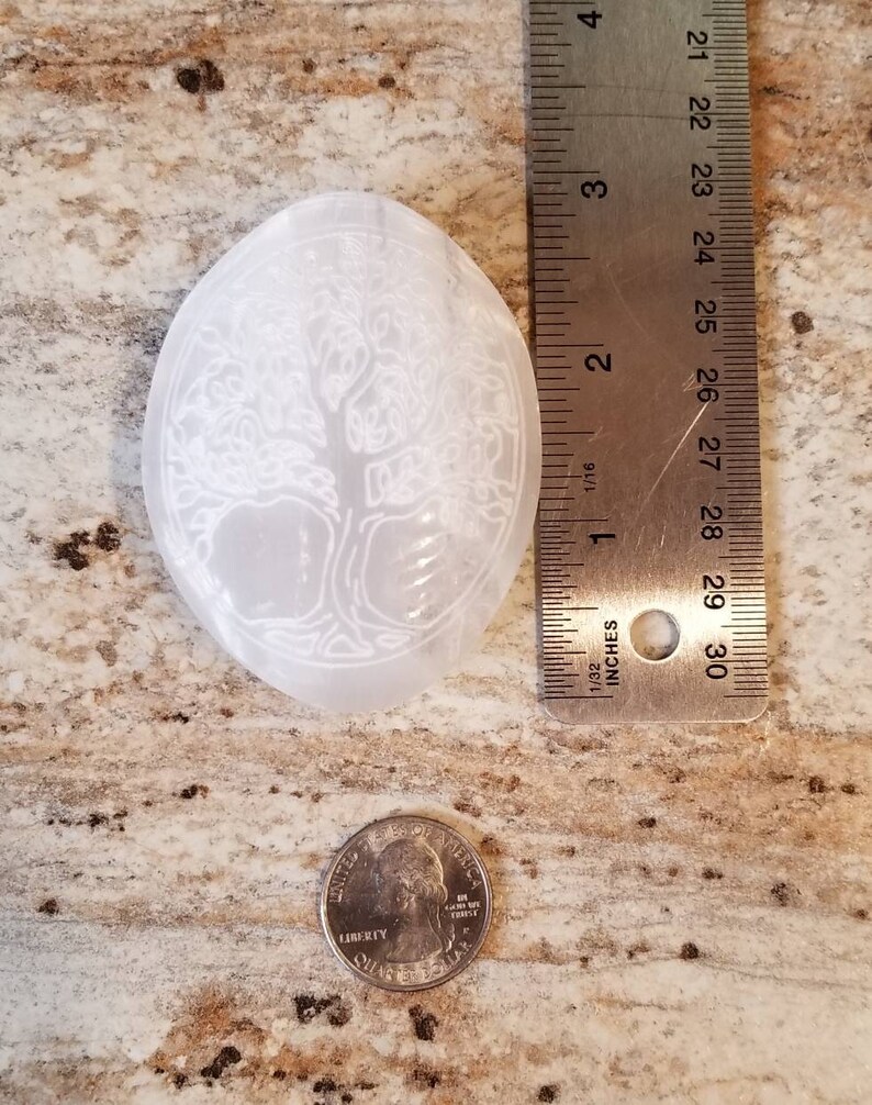 Tree of Life Selenite Palmstone