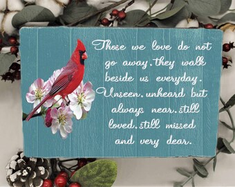 Red Cardinal Remembrance Stone, Personalized Loss of Loved One Gift, Memorial Garden Plaque