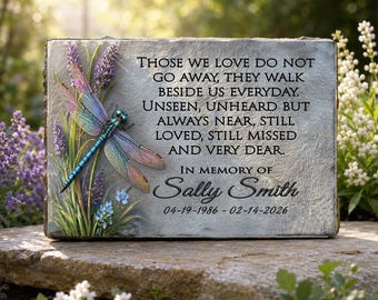 Personalized Dragonfly Memorial Stone, Garden Tribute to Loved Ones, funeral gift, sympathy gift,those we love, remembrance stone