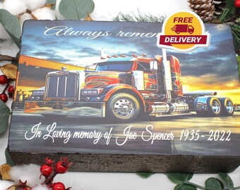 Lápida conmemorativa personalizada para camioneros: Regalo de condolencia para seres queridos