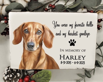 Dog Memorial Stone, Personalized Loss of Dog Sympathy Gift Paw Print Headstone