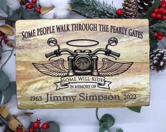 Some walk, some ride through Personalized Motorcycle Memorial Stone Gift,