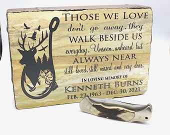 Hunting Memorial Stone: Personalized Concrete Remembrance Plaque (6x9x2)