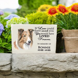 Garden Pet Memorial Stone, crafted Tribute for Dogs & Cats, Pet Loss Sympathy Gift add your own photo or use the one shown.
