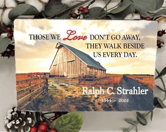 Memorial Stone Personalized Barn scene with Those We Love Embossed print, plaque, Garden Memorial Stone 6"x9"x2" paver loss sympathy gift