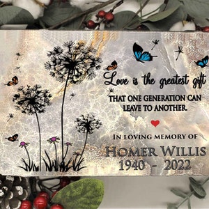 Personalized Memorial Stone: Concrete Cemetery Decoration, Remembrance Gift