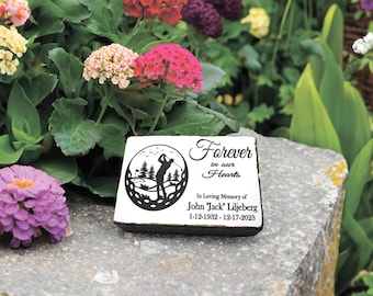 Personalized Golf Memorial Garden Stone, 9x6 Concrete Paver Plaque, Golfer Remembrance Loss of Husband Dad Gift