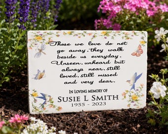 Personalized Memorial Stone 6"x9"x2" - Custom Garden Decoration, Sympathy Gift & Heartfelt Remembrance