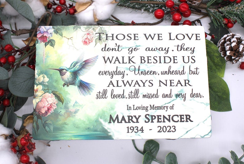 Personalized Hummingbird Memorial Stone: Sympathy Bereavement Gift. Buy ...