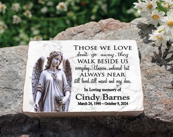 Personalized Memorial Gift with Angel Design, Custom Name & Dates, Bereavement Keepsake