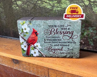 Piedra conmemorativa personalizada para jardín, regalo de condolencia por la pérdida de una madre, lápida de hormigón.