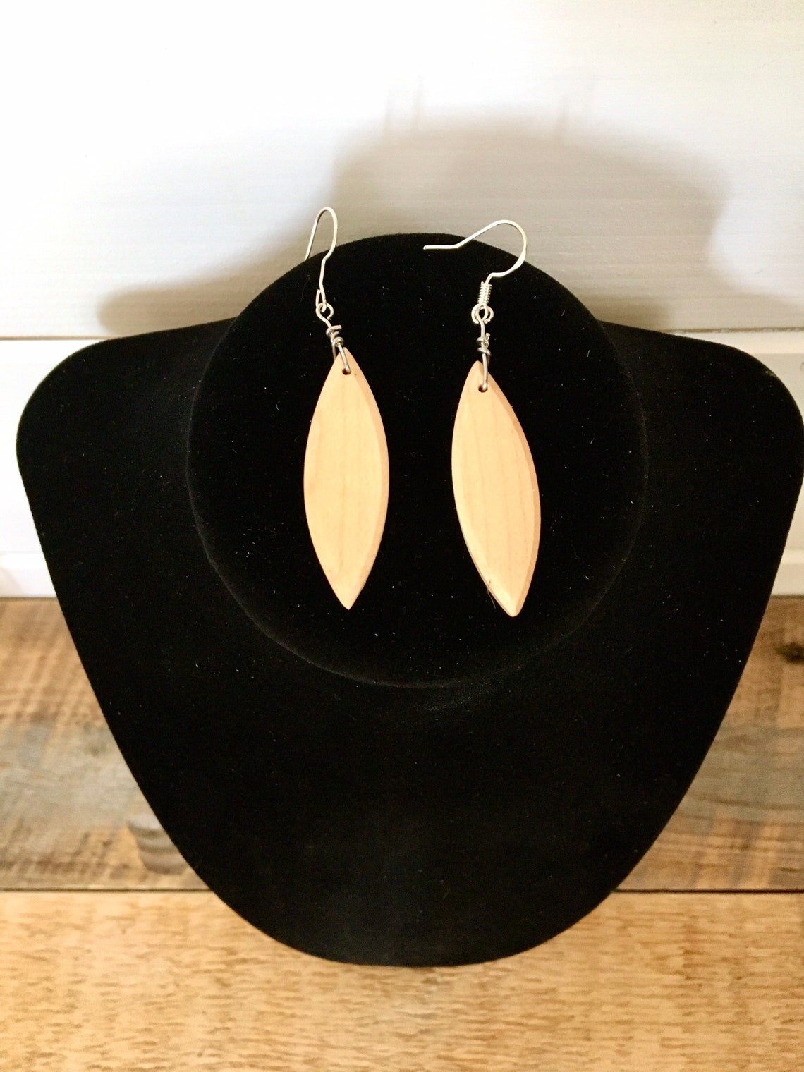 Surfboard earrings wood earrings surfer earrings neutral Etsy