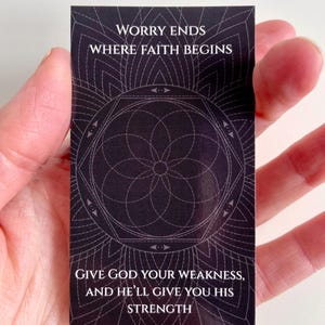 Carte de support citation inspirante, carte de câlin de poche, prière de poche, cadeau collier croix, carte chrétienne, citation Have Faith, cadeau camp biblique