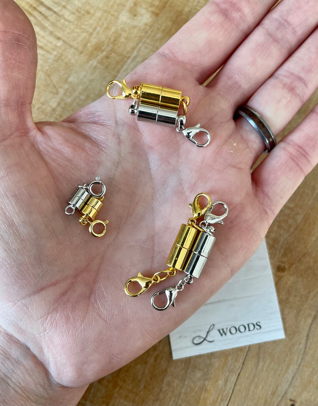 Gold / Silver Plated Column Magnet Clasps Connectors Jewelry