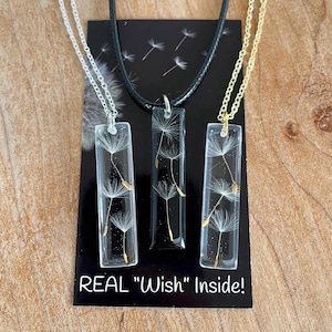 Löwenzahn Samen Halskette, 3 Wünsche, minimalistischer Schmuck für positives Denken, Bewahren Sie Hoffnung, manifestieren Sie Ihre Ziele, unisex Halskette, neutral