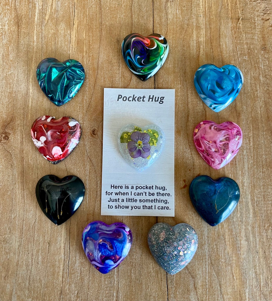 Pocket Hug, Resin Heart, Token of Love, Gift to Child, Best Friend Gift