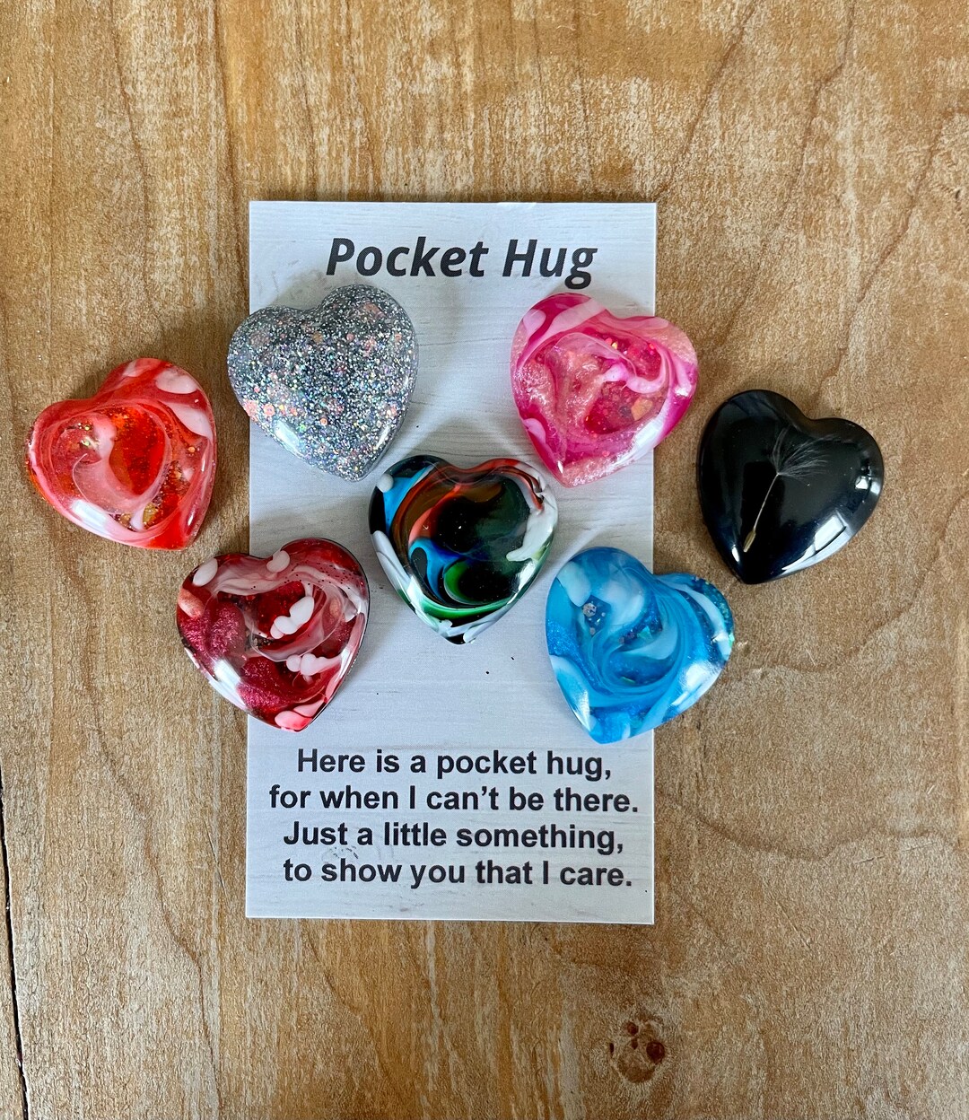 Mini Pocket Hug, Resin Heart, Gift of Love, Token of Friendship, Show