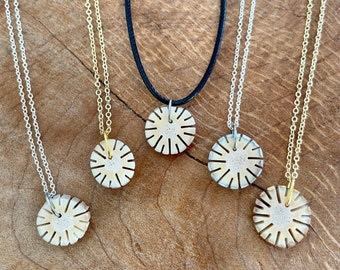 Deer antler sun slice necklace, nature lover, hunter girl gift, minimalistic earthy girl gift, cool factor jewelry, raw nature